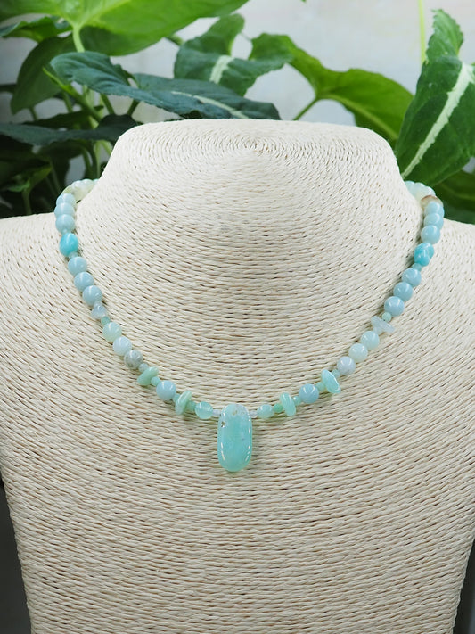 Mint Chrysoprase and Amazonite Necklace