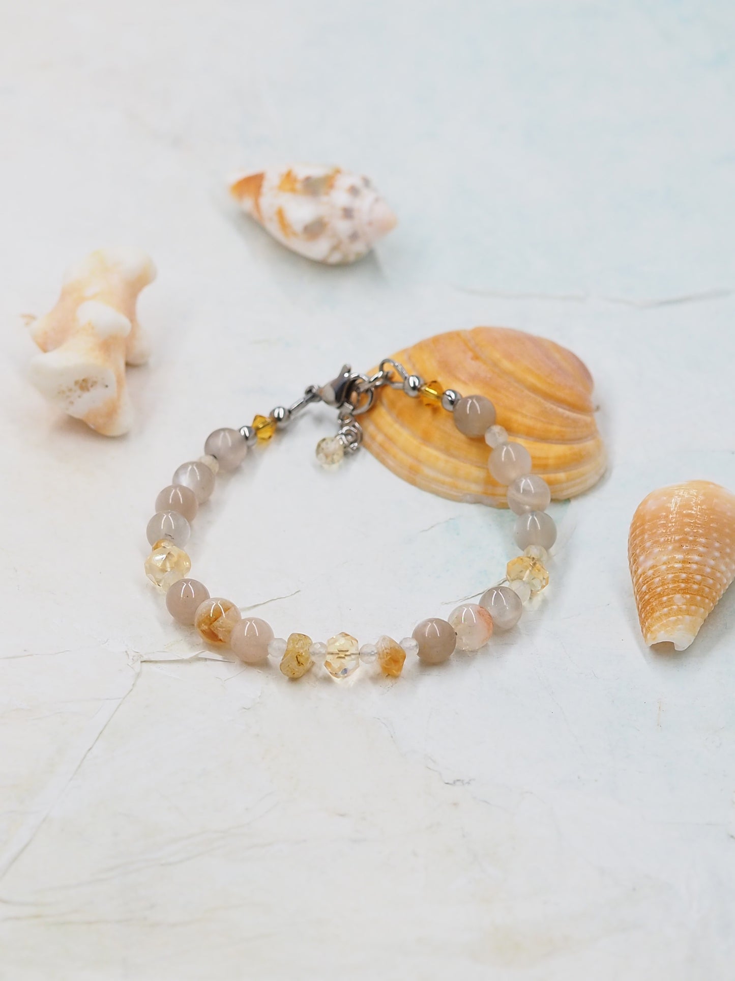 Citrine and Moonstone Slender Bracelet