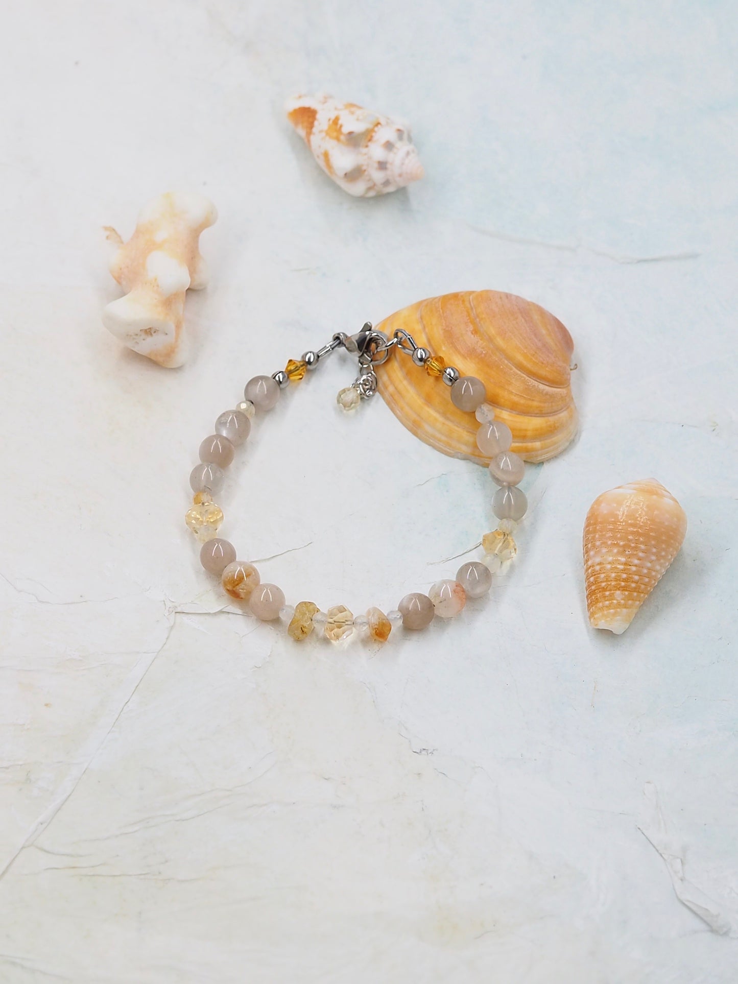Citrine and Moonstone Slender Bracelet