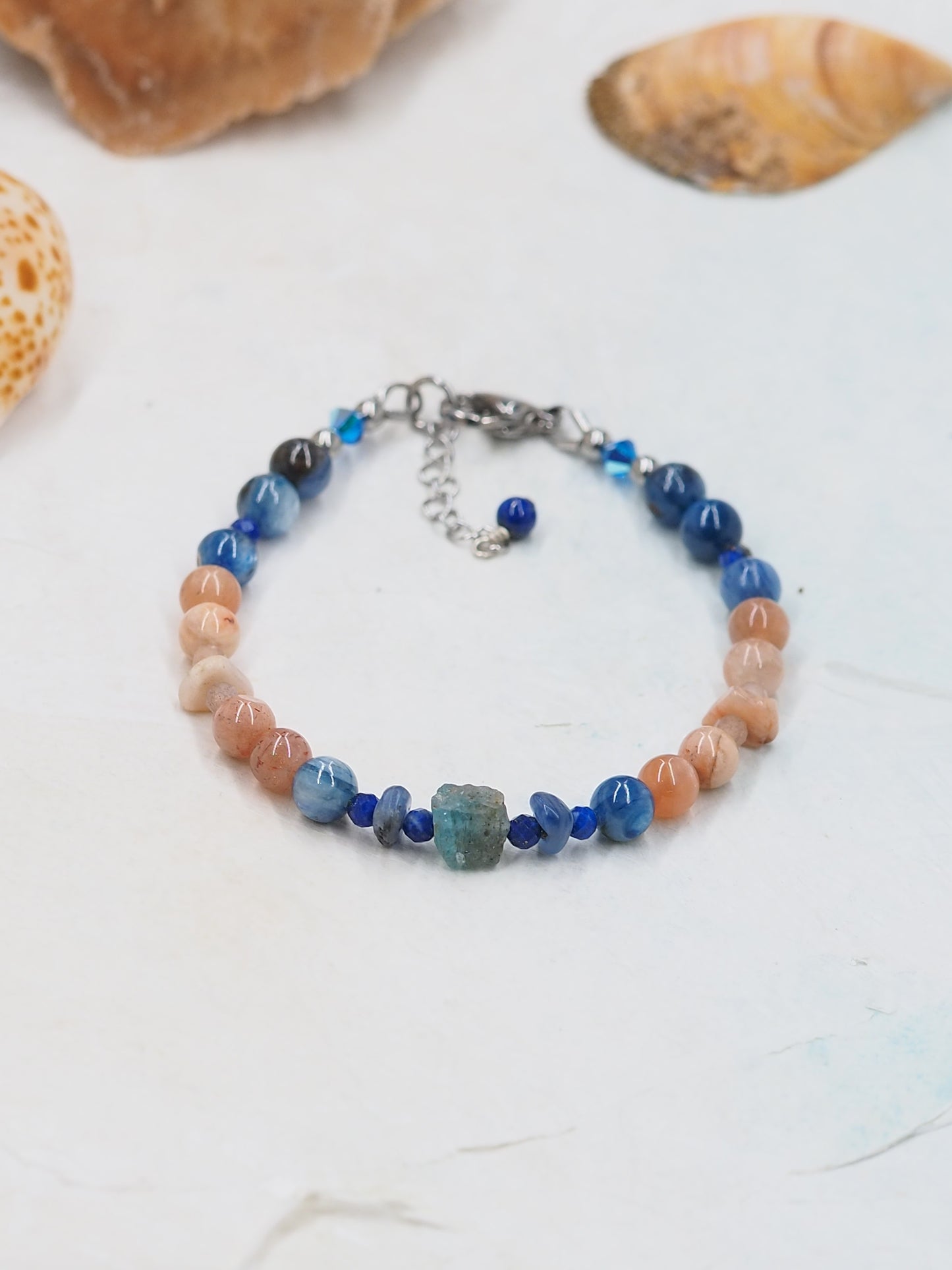 Kyanite, Sunstone and Lapis Lazuli Slender Bracelet
