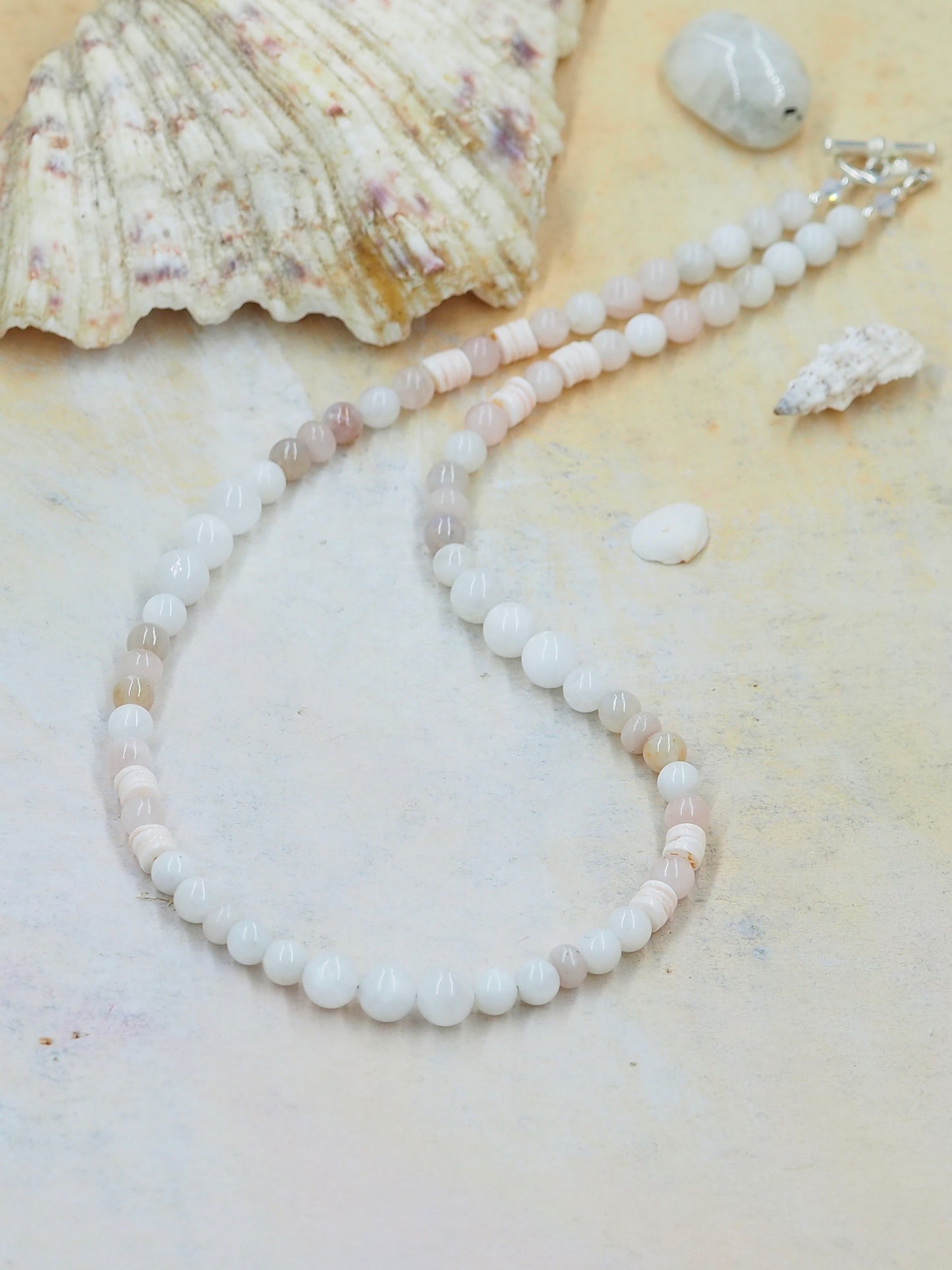 Moonstone, Australian Agate & Rose Quartz Necklace