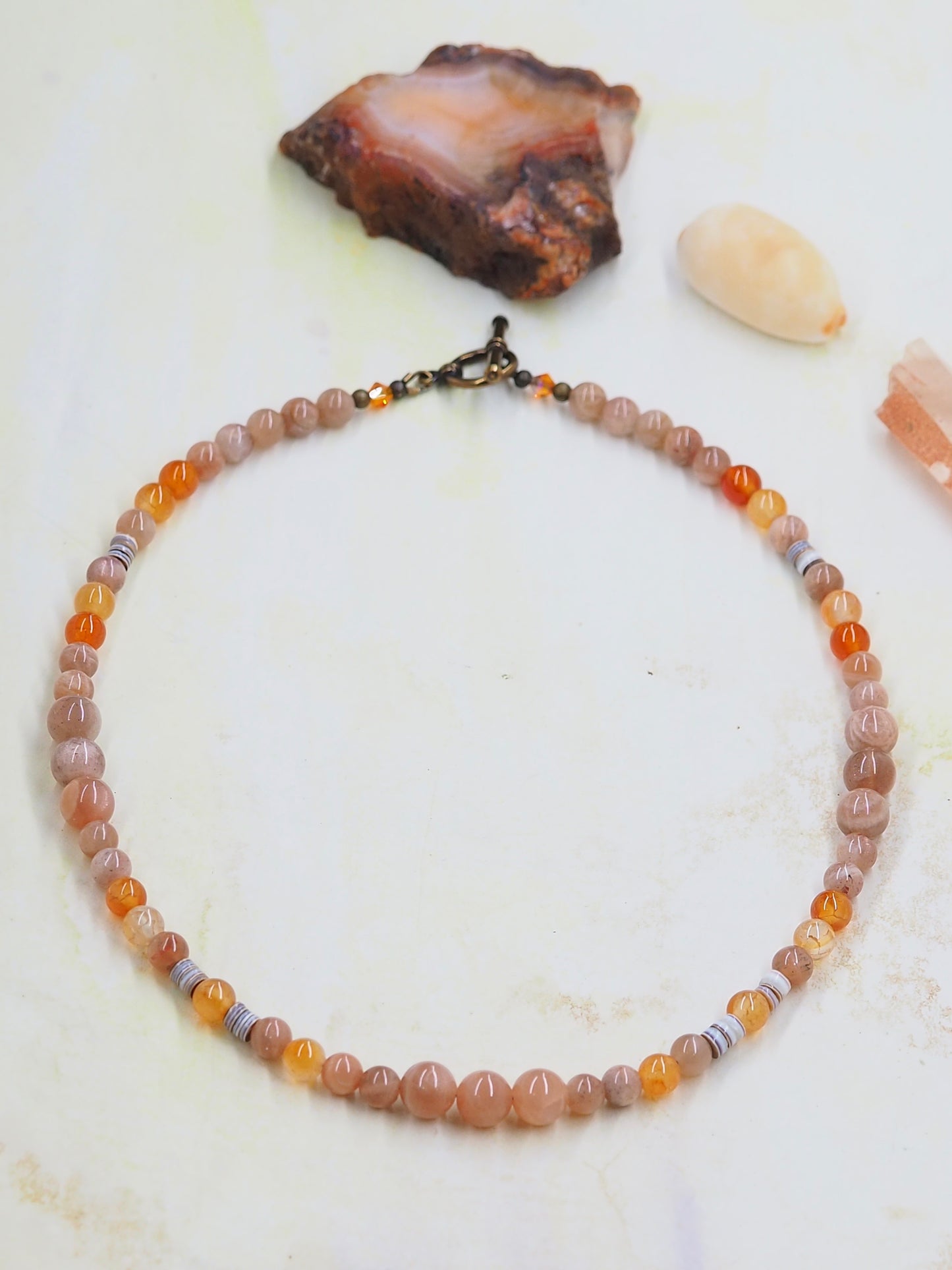 Sunstone & Fire Agate Choker