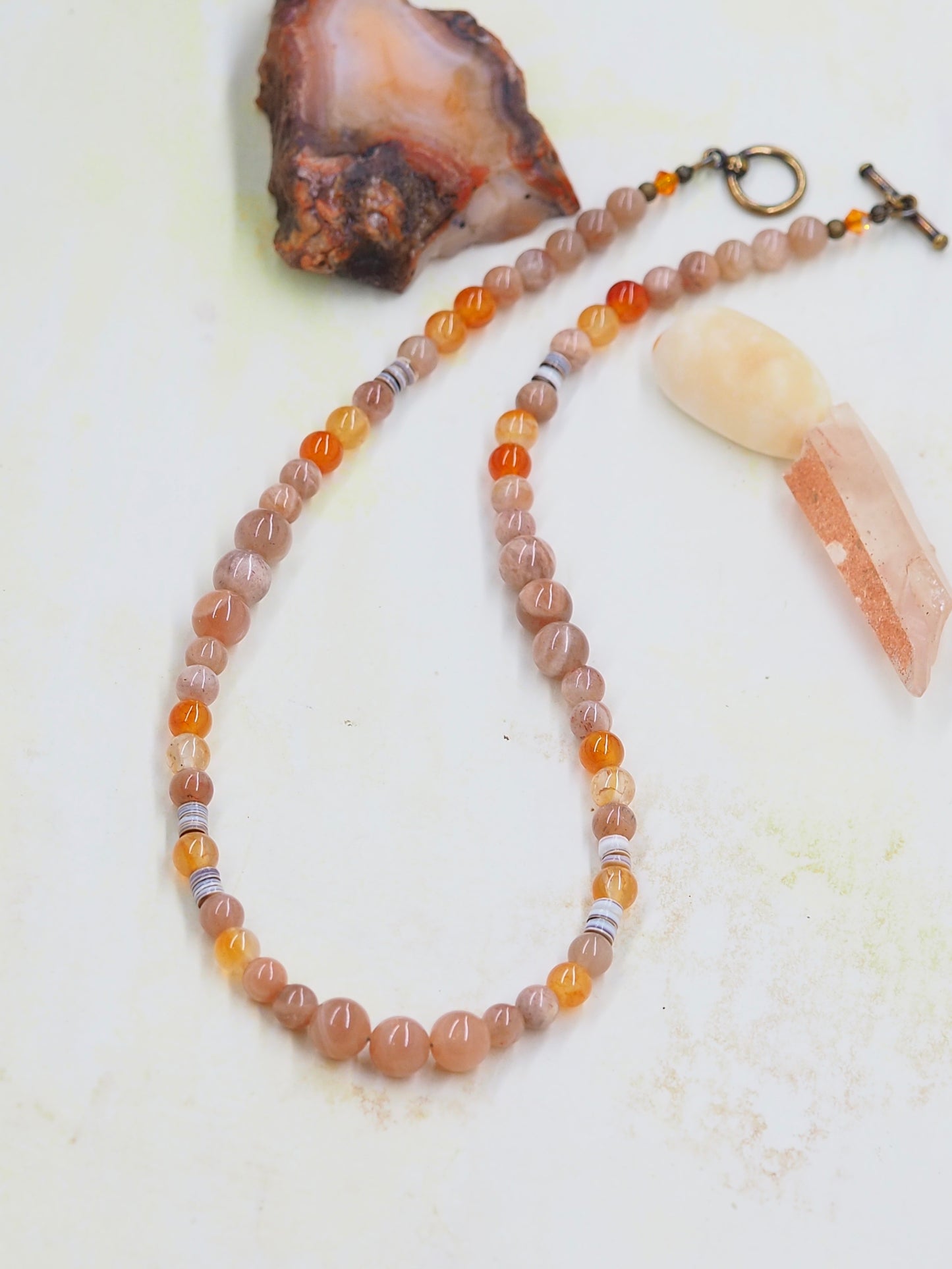Sunstone & Fire Agate Choker