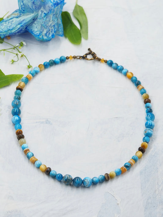 Apatite & Golden Blue Tigers Eye Choker OOAK