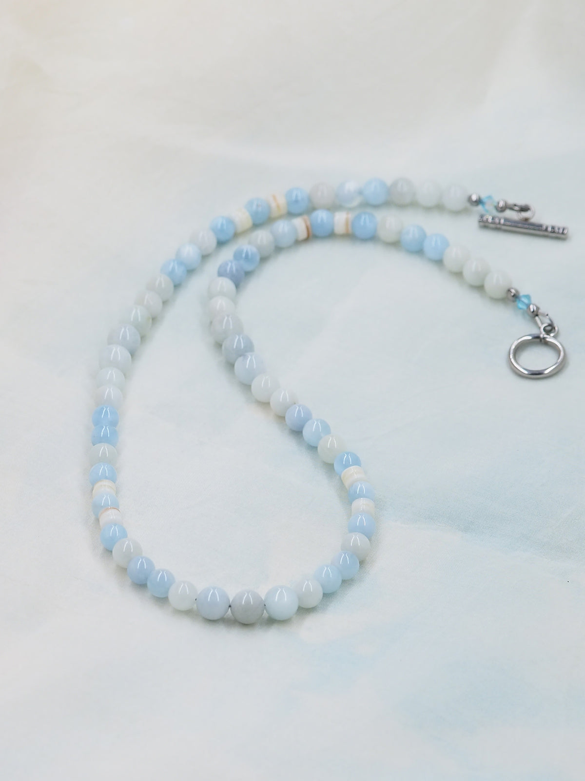 Aquamarine Hand Strung Necklace Standard Length