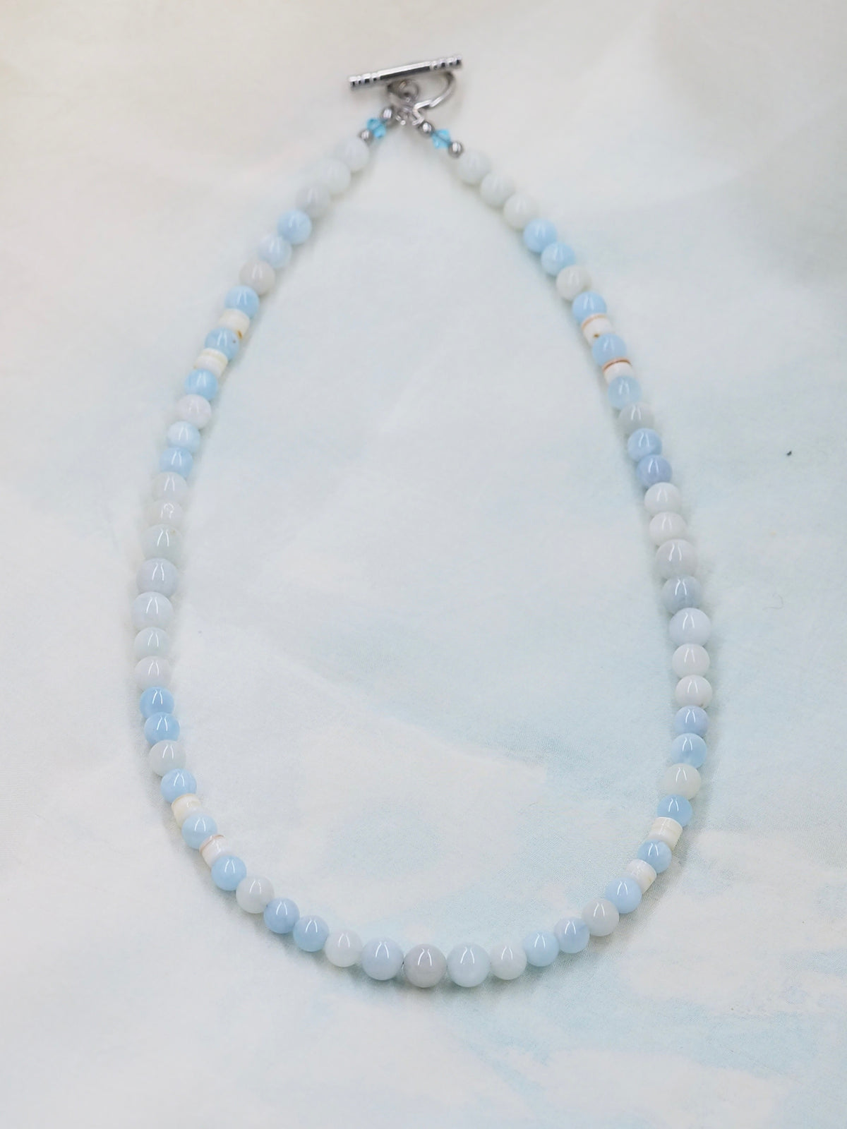 Aquamarine Hand Strung Necklace Standard Length