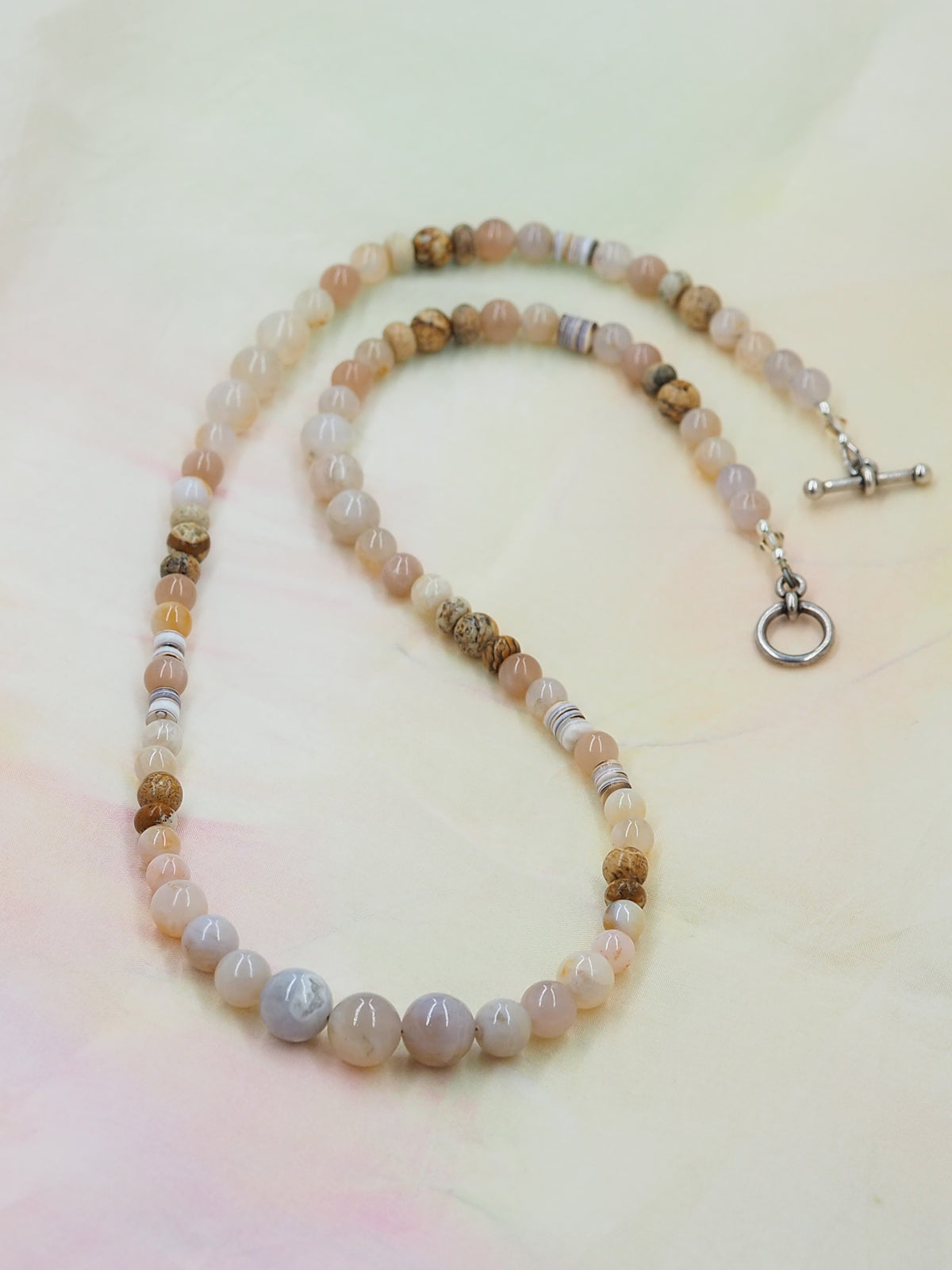 Australian Agate, Picture Jasper & Sunstone Mid-length Necklace