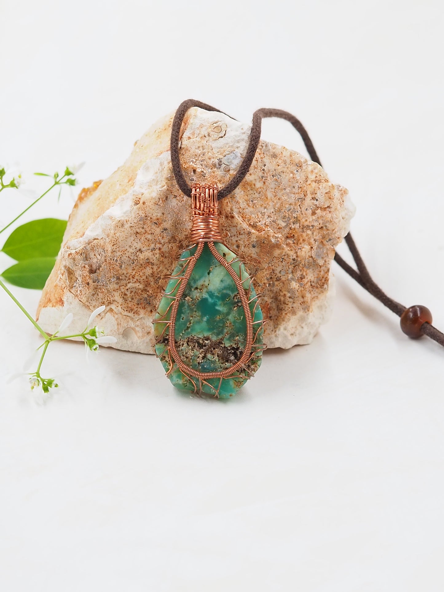 Australian Chrysoprase & Copper Pendant