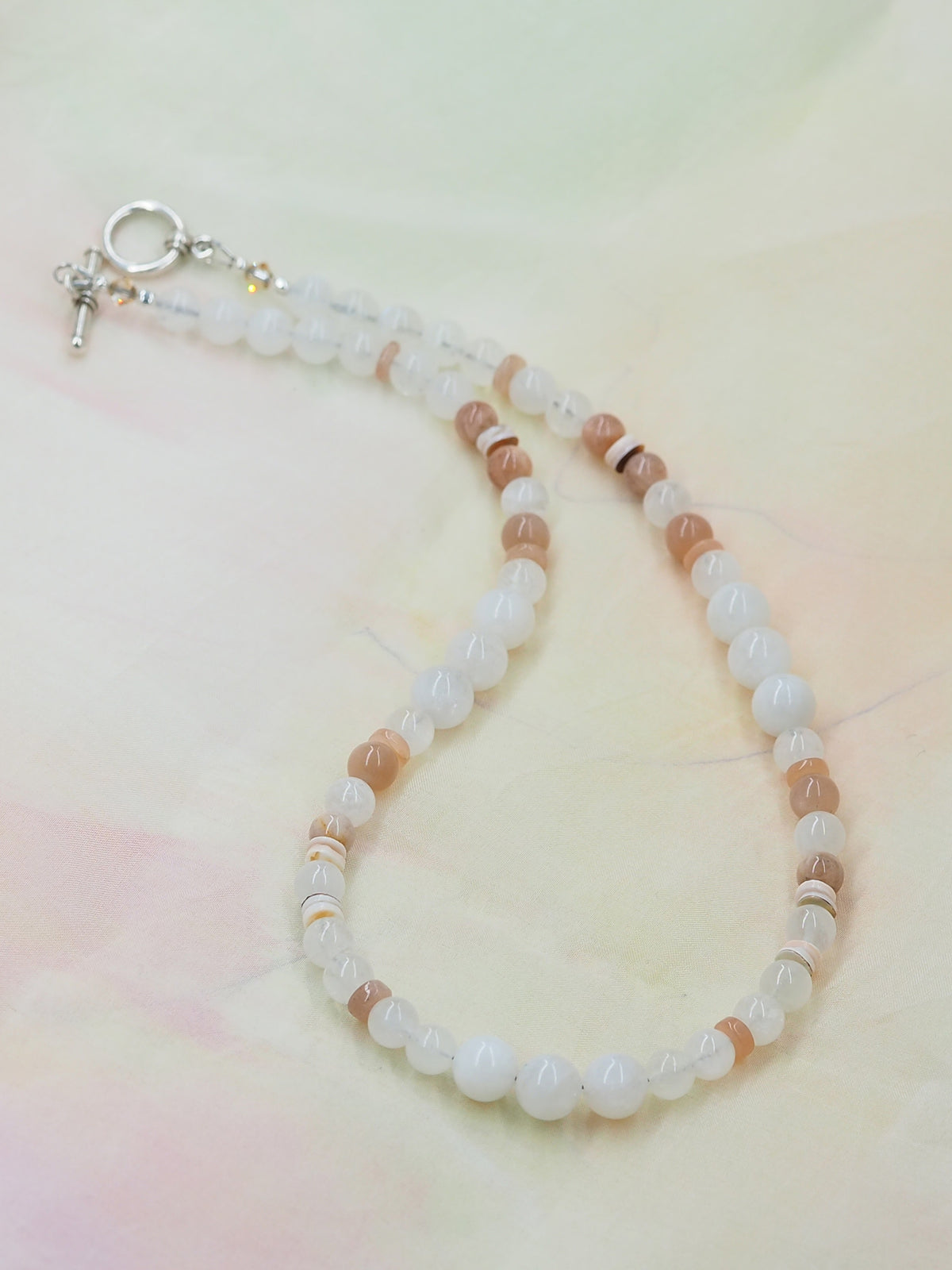 Moonstone & Sunstone Hand Beaded Choker